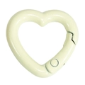 Creamy white heart-shaped alloy spring clasp for DIY keychain and jewelry making - Heart Off-White