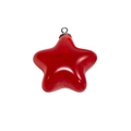Translucent red star acrylic pendant with silver metal ring for DIY jewelry making - Large Star - Red