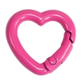 Pink heart-shaped metal spring ring buckle for DIY keychain and jewelry accessory - Rose Red Heart