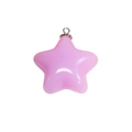 Pink translucent acrylic star pendant with a silver metal ring for DIY jewelry making - Large Star - Light Purple