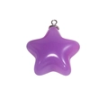 Polished purple acrylic star pendant charm with silver jump ring for DIY crafts - Large Star - Dark Purple