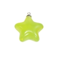 Pendentif étoile translucide vert fluo avec un anneau de connexion en métal argenté - Grande Étoile - Vert