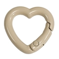 Matte beige herzförmige Federklemme DIY-Legierungsring für Schlüsselanhänger - Herz - Milchtee
