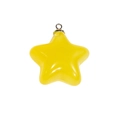 Pendentif étoile jaune vif en acrylique avec finition lisse et anneau en métal argenté - Grande Étoile - Jaune
