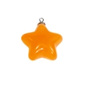 Pendentif étoile orange translucide en acrylique avec anneau pour bijoux DIY - Grande Étoile - Orange