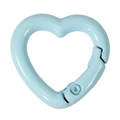 Hellblauer herzförmiger Karabiner aus Legierung für DIY-Schlüsselanhänger und Zubehör - Herz - Aquablau