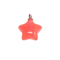 Pendentif étoile en acrylique orange corail avec un crochet en métal argenté pour DIY - Petite Étoile - Rose Rouge