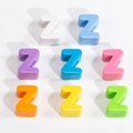 Perline colorate in acrilico con lettera Z per gioielli fai-da-te in otto tonalità - Lettera Z / Diametro del foro 6mm / Colore Casuale