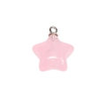 Pendentif étoile rose translucide avec anneau argenté pour bijoux DIY et accessoires - Petite Étoile - Rose