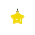 Pendentif étoile en acrylique jaune vif avec anneau argenté pour bijoux et porte-clés - Petite Étoile - Jaune