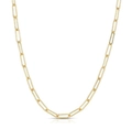 Collier minimaliste à maillons trombone plaqué or avec une finition polie brillante - Collier Trombone 3mm 40+5