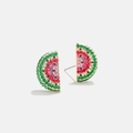 Zomerfruit collectie watermeloen oorknopjes met sprankelende gekleurde strass - Watermeloen / 0.6*0.3 inch