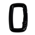 Glänzender schwarzer D-Form Karabiner aus Legierung für taktische DIY Schlüsselanhänger - Rechteck-Schwarz