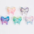 Iridescent acrylic butterfly beads with liquid drop design in five assorted colors - Agile Straight Hole Butterfly / Gradient Random Mixed Colors
