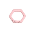 Moschettone esagonale rosa opaco in metallo con chiusura a molla per portachiavi - Esagono-Rosa Chiaro
