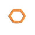 Mosquetón hexagonal naranja mate con diseño geométrico industrial y resorte - Hexágono-Naranja