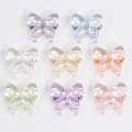 Aurora butterfly acrylic beads in 8 vibrant gradient colors for DIY jewelry making - Agile Straight Hole Butterfly / Transparent Mixed