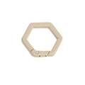 Mosquetón hexagonal arena mate y accesorio de llavero de metal con diseño geométrico - Hexágono-Color Té con Leche