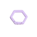 Hebilla de anillo hexagonal con resorte en color violeta claro mate metálico - Hexagonal - Morado