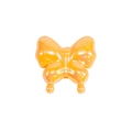 Bright orange butterfly acrylic bead with pearl finish for DIY jewelry and phone chains - Agile Straight Hole Butterfly / Solid Light Orange