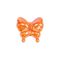 Iridescent bright orange acrylic butterfly bead with center hole for DIY crafting - Agile Straight Hole Butterfly / Solid Dark Orange