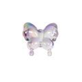 Iridescent purple and green butterfly acrylic bead with pearl finish for DIY jewelry - Agile Straight Hole Butterfly / Gradient Black White