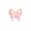 Iridescent pink gradient butterfly acrylic bead with teardrop charms for DIY jewelry - Agile Straight Hole Butterfly / Gradient Yellow Pink
