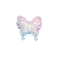Iridescent butterfly acrylic bead with colorful gradient and teardrop charm detail - Agile Straight Hole Butterfly / Gradient - Pink Blue