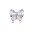 Iridescent butterfly acrylic bead with hole for DIY jewelry making and phone charms - Agile Straight Hole Butterfly / Transparent Black Gray