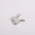 Layered magnetic necklace clasp with two lobster claws in polished silver finish - 2-Strand Clasp / Silver