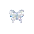 Holographic butterfly acrylic bead with colorful transparent resin finish for DIY jewelry - Agile Straight Hole Butterfly / Transparent - Blue