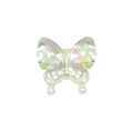 Iridescent acrylic butterfly bead with vibrant pearlescent finish for DIY crafts - Agile Straight Hole Butterfly / Transparent - Green