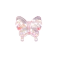 Pink iridescent transparent acrylic butterfly bead with center hole for DIY crafting - Agile Straight Hole Butterfly / Transparent Light Pink
