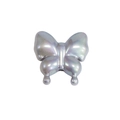 3D acrylic butterfly bead with pearlescent purple gradient and metallic finish for DIY - Agile Straight Hole Butterfly / Pearlescent Grey