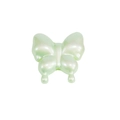 Translucent light green acrylic butterfly bead with pearlescent finish for DIY jewelry - Agile Straight Hole Butterfly / Pearlescent Fruit Green