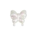 Iridescent white acrylic butterfly bead with aurora luster for DIY jewelry making - Agile Straight Hole Butterfly / Pearlescent Off White