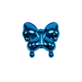 Blue chrome butterfly bead with mirror finish for DIY jewelry and phone charms - Agile Straight Hole Butterfly / Metallic Dark Blue
