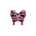 Metallic rose pink butterfly acrylic bead with unique liquid drip design for DIY jewelry - Agile Straight Hole Butterfly / Metallic Light Pink