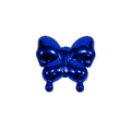 Deep royal blue butterfly charm with metallic finish and unique liquid droplet design - Agile Straight Hole Butterfly / Metallic Royal Blue