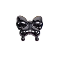 Glossy mirror black butterfly shaped acrylic bead for DIY jewelry making and crafts - Agile Straight Hole Butterfly / Metallic Gun Black