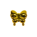 Polished gold butterfly acrylic bead with straight hole for DIY jewelry making - Agile Straight Hole Butterfly / Metallic Golden