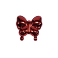 Metallic red butterfly bead with electroplated finish for DIY jewelry and crafts - Agile Straight Hole Butterfly / Metallic Bright Red