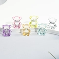 Colorful acrylic bear charms in six transparent colors for DIY jewelry and bracelets - Bear - Random Clear Color