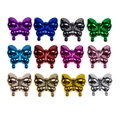 Set of 12 colorful butterfly acrylic beads with electroplated mirror finish for DIY crafts - Agile Straight Hole Butterfly / Metallic Random Color