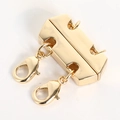 2-strand magnetic necklace clasp in gold plated copper to prevent jewelry tangling - Double Row / Gold