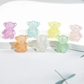 Colorful translucent pearlescent acrylic bear beads for DIY jewelry and hair accessories - Bear - Random Glitter Color