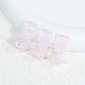Pink translucent acrylic rabbit beads with glitter for DIY bracelets and hair accessories - Rabbit - Crackle Light Pink