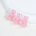 Pink translucent resin rabbit beads with cracked texture for DIY jewelry making - Rabbit - Crackle Red