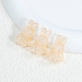 Three translucent champagne acrylic rabbit beads for DIY jewelry and handmade bracelets - Rabbit - Crackle Grapefruit