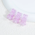 Purple acrylic rabbit beads with crackle texture for DIY bracelets and hair accessories - Rabbit - Crackle Purple